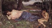 John William Waterhouse Listening to My Sweet Piping oil on canvas